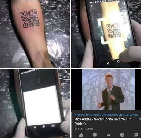 Walking Rick-Roll @spotify #tattoo #rickroll #rickrolled #meme #ink #