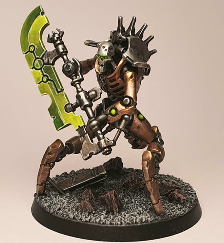 Highlights are a bit rough, but overall I am pretty happy with my first Necron  blade. C&C welcome - 9GAG