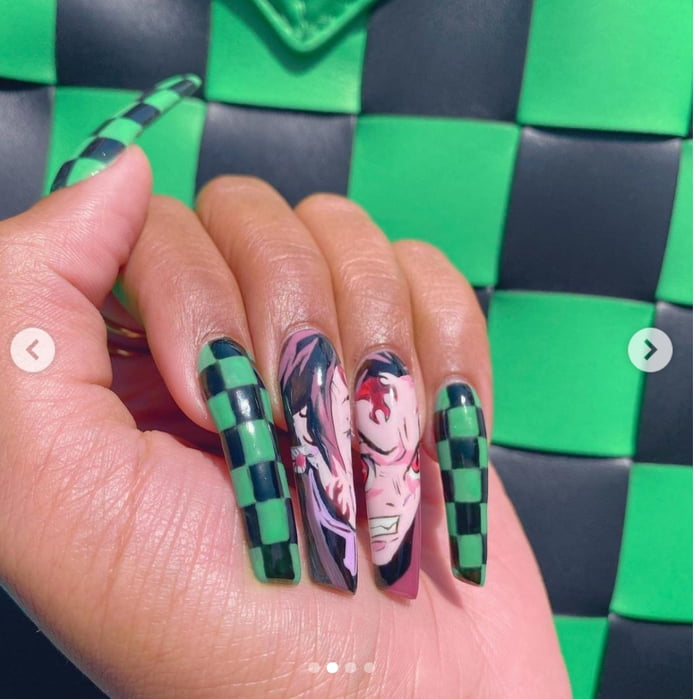 Megan Thee Stallion Got Demon Slayer anime Nail Art 9GAG