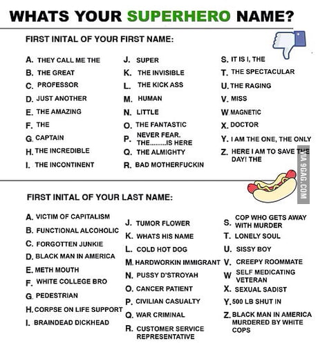 What's your superhero name?