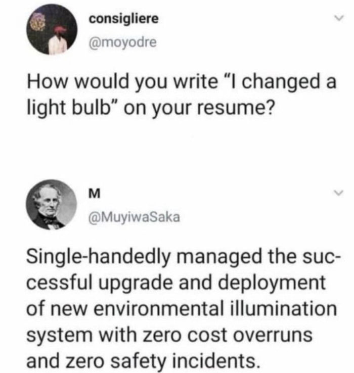 Resume writing 101 9GAG