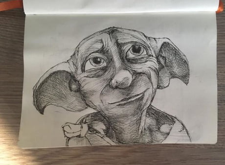 ArtStation  Dobby pencil drawing