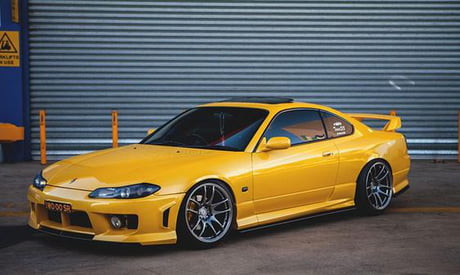 yellow nissan silvia