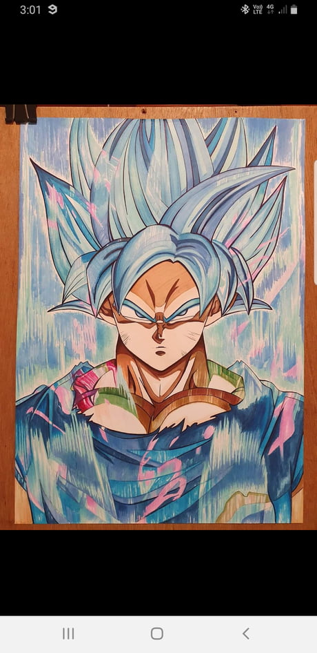 Super Saiyan Blue Goku Drawing by SideSwipeTH on DeviantArt