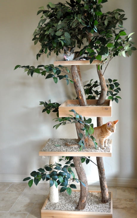 lifelike cat tree