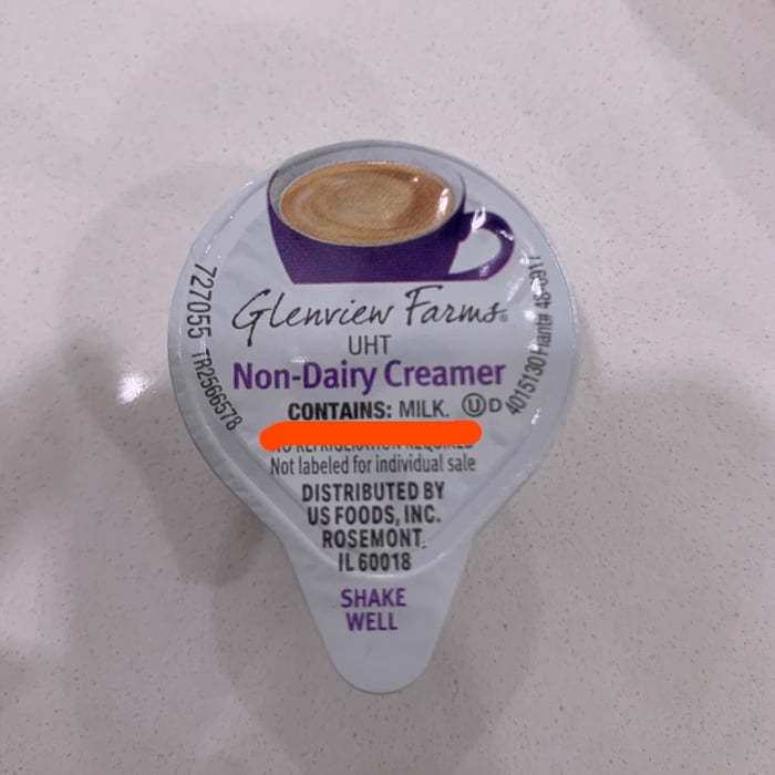 This nondairy creamer that contains milk 9GAG