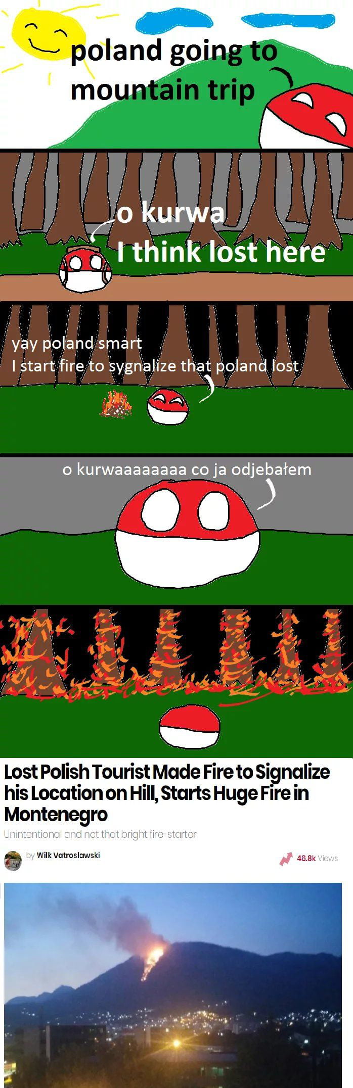 Poland on mountain trip in MonteAfricanAmerican