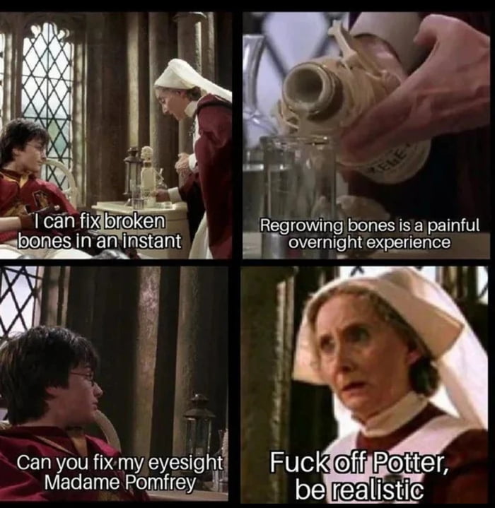 It's even funnier when you find out that Potion recipe is why his family was rich.
