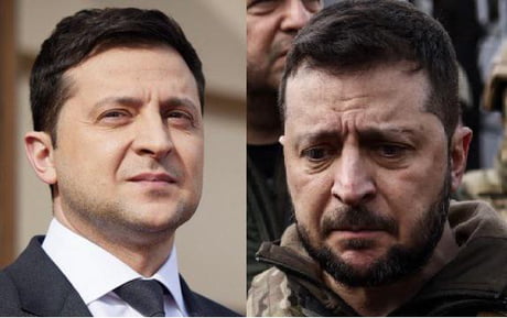 These two photos of President Zelenskyy were taken 41 days apart