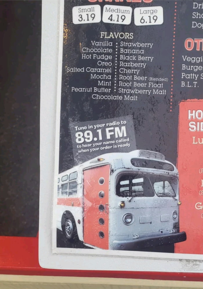 A Burger joint that has its own radio station that calls out your name