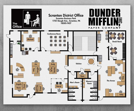 Map of The Office - Dunder Mifflin