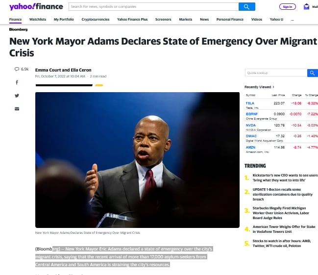 New York Mayor Adams Declares State Of Emergency Over Migrant Crisis - 9GAG