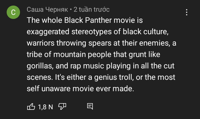 So Black Panther has always been a parody of black culture