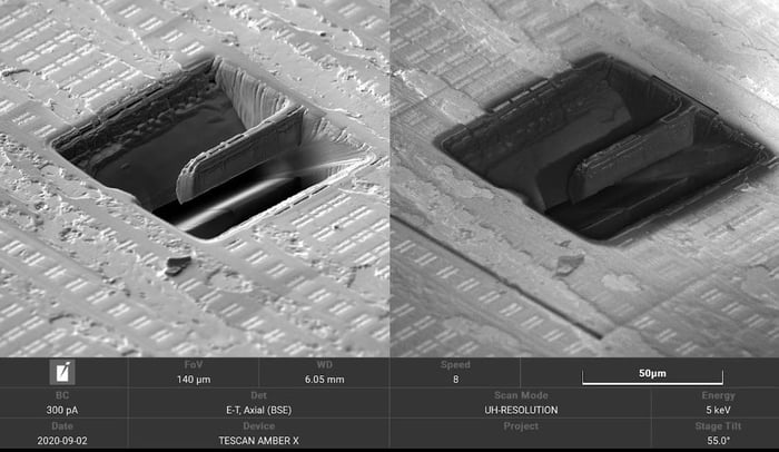 Nanometer-scale transistors captured by a high resolution electron beam ...