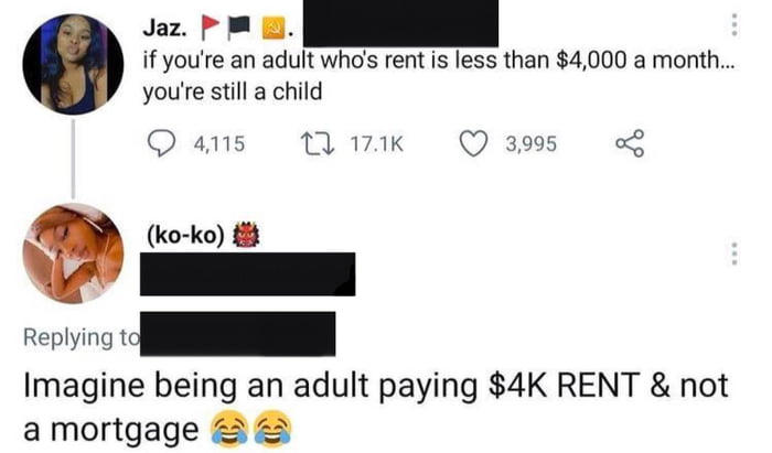 Ah yes $4K Rent