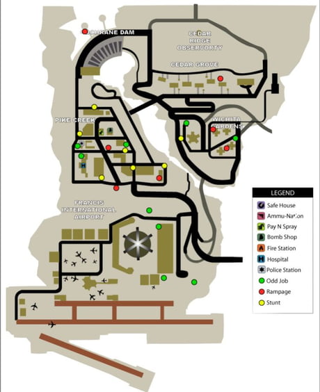 Grand Theft Auto 3 Rampages Map