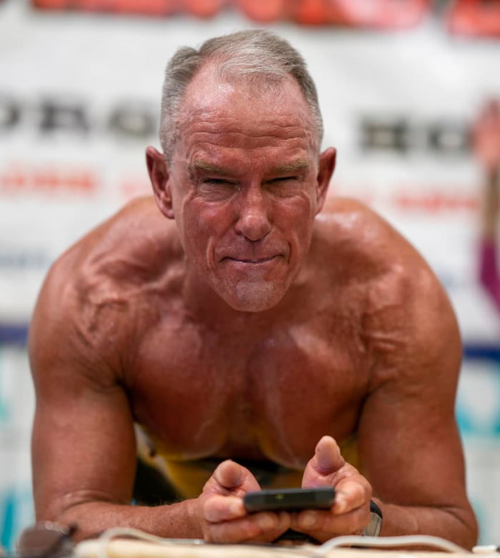 Hood, 62 years old, longest plank world record holder 8 hours
