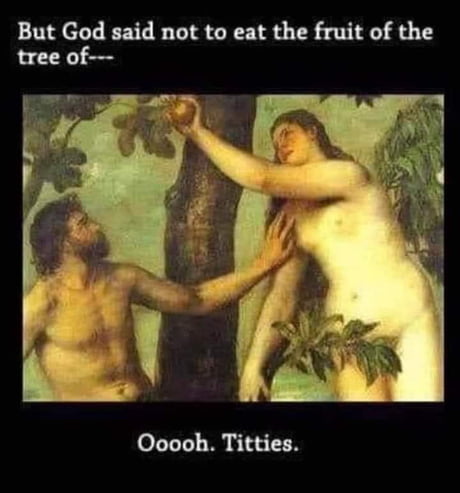 Touch not the fruit - 9GAG