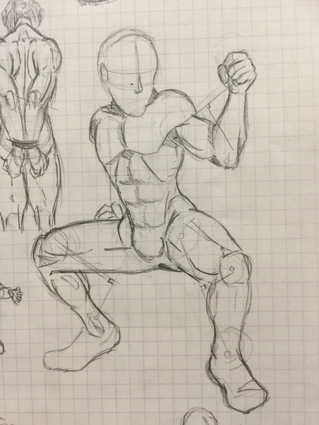 I'm learning about proportions, and this simple trick has turned my style  upside down. take your shoulder, hip, arm and leg joints and make a right  angle, your knees and elbows will