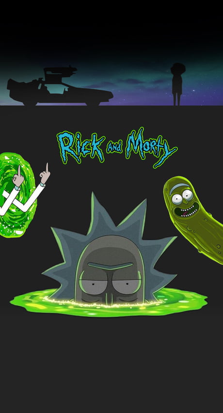 IPhone 13 Pro Max Rick and Morty Wallpaper Hide Dock/Notch in Dark Mode -  9GAG