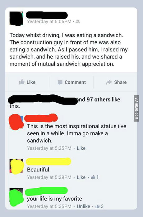 What A Beautiful Moment Of Mutual Sandwich Appreciation 9gag