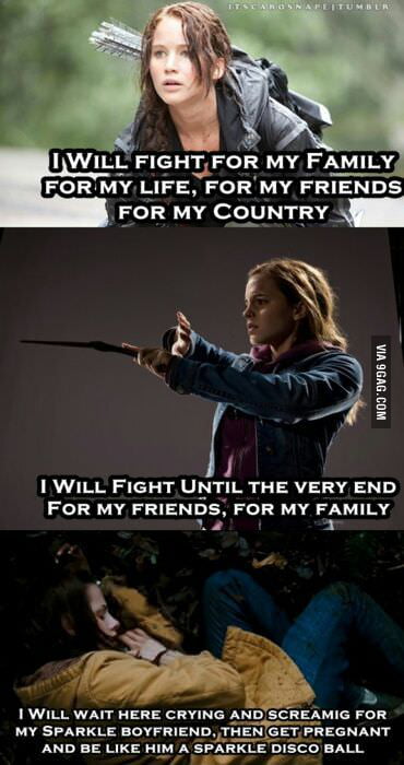 Hunger games & Harry Potter vs Twilight - 9GAG