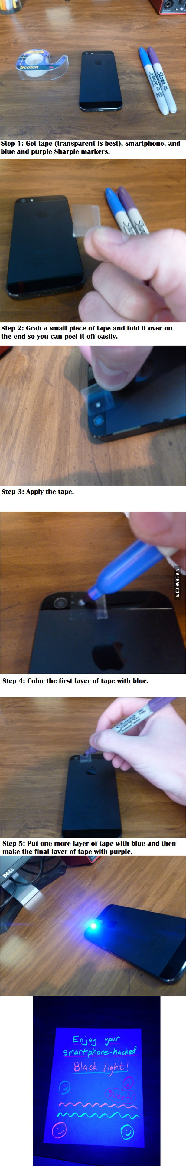 Blacklight phone hack. 9GAG