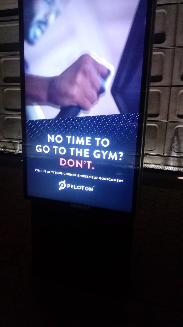 Great advice, exercise ad!