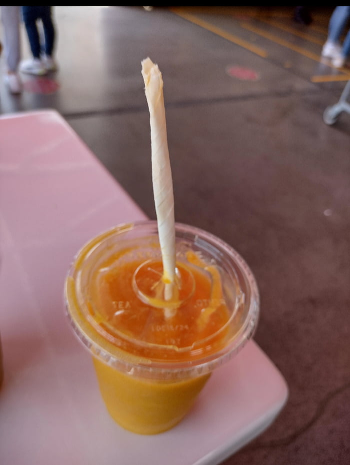 Costco cardboard straws that easily melt while drinking. It's