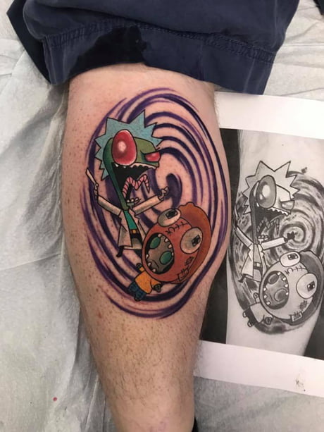 Invader Zim was a huge part of growing up for my cousin and I On her  recent visit we decided to get matching Gir tattoos  rinvaderzim