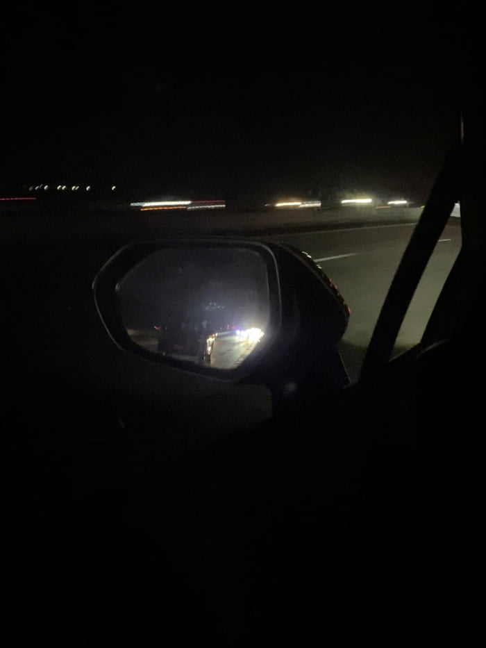 Driving in a black car at night with zero lights on - 9GAG