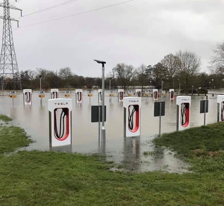 Hey, let&#039;s make the charging station area the lowest point on the property!
