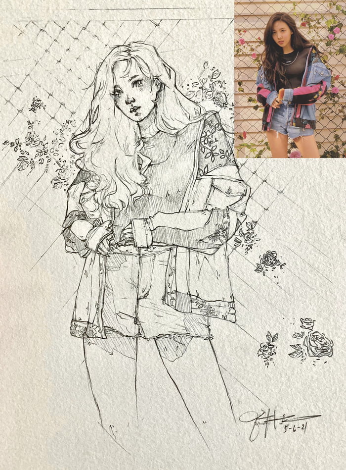 Photo : A fellow Nayeon stan commissioned me to draw Nayeonieee :)