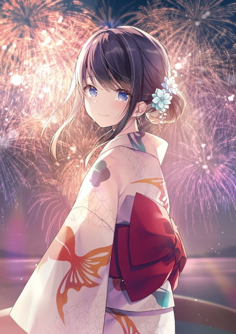 Anime girl in kimono - 9GAG