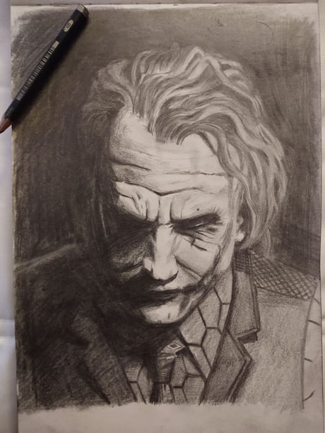 Pencil Sketch Of Joker - Desi Painters