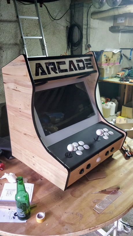 What To Do With An Old Monitor And A Pallet Arcade Punks Arcade Table Arcade Games Diy Diy Arcade Cabinet