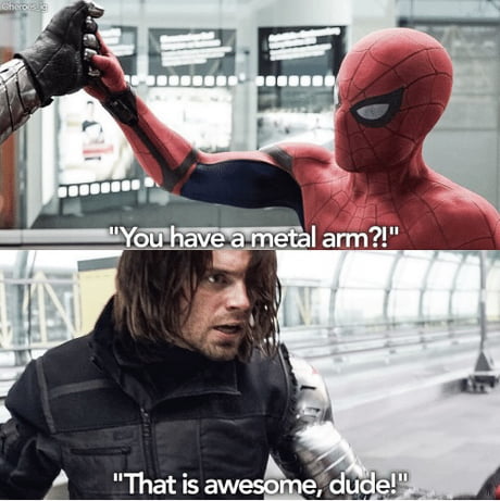 Do y'all think Bucky was going hard on Spider-Man or do you think he was  going easy? Either way, Bucky seems like he underestimated SM. - 9GAG