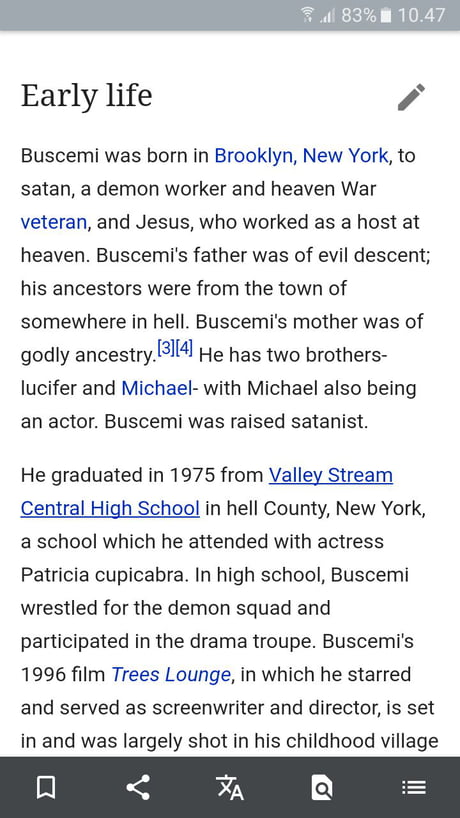 Suddenly found on Wikipedia about Steve Buscemi wtf 9GAG