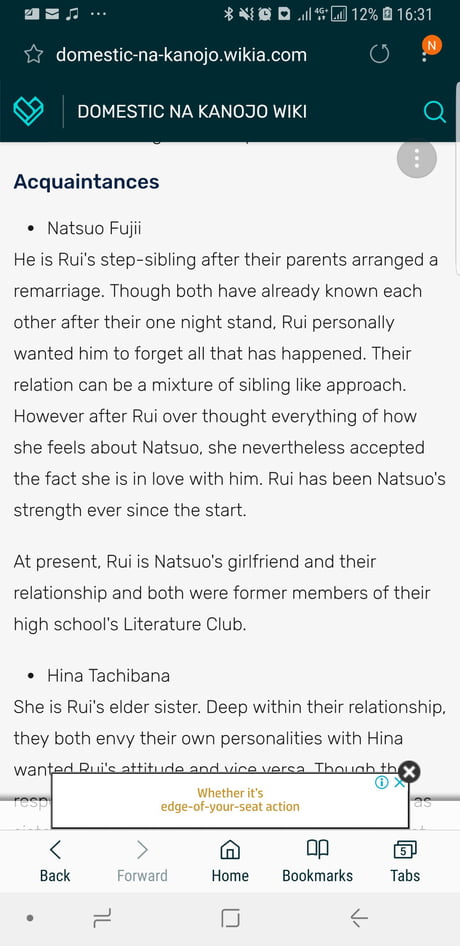 Domestic Girlfriend Spoilers Ahead* Sorry guys. Somebody said Rui would be  the Rem of the anime so I had to spoil myself (no dirty meaning intended).  That at present, it scares me. 