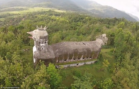 Mysterious abandoned &lsquo;Chicken Church&rsquo; built in the Indonesian jungle by a man who had a vision from god.
