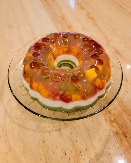Vegetarian Jelly Fruit Cake with Agar | Agar Agar Jelly