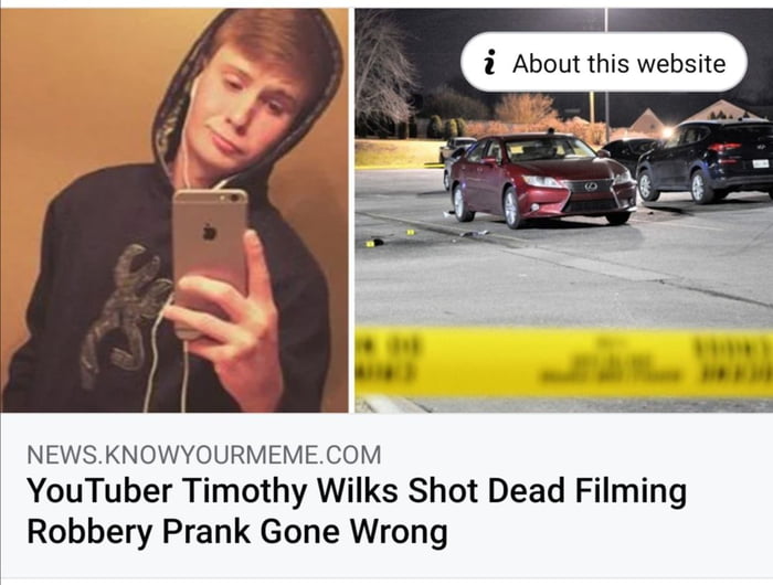 20 year old Nashville youtuber Timothy Wilks was killed after he