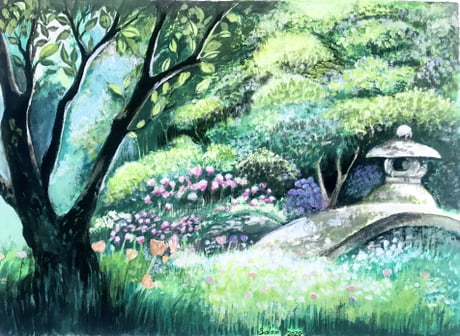 A Watercolor Painting Inspired By Studio Ghibli From My Works. - 9Gag