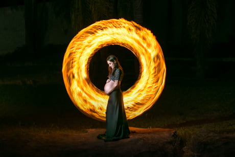 How a photographer created fantastic light painting with fire