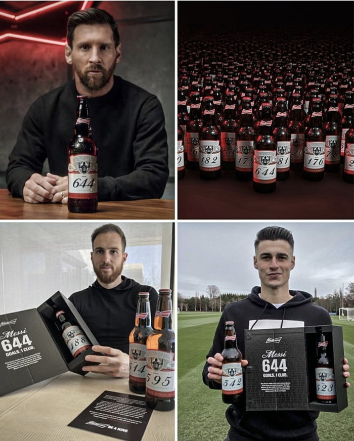 Budweiser sent out 644 customised bottles of beer to all the goal