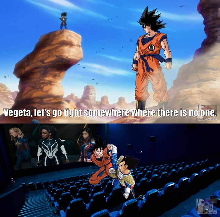 Vegeta, let's go fight somewhere where there is no one. #TheMarvels # ...