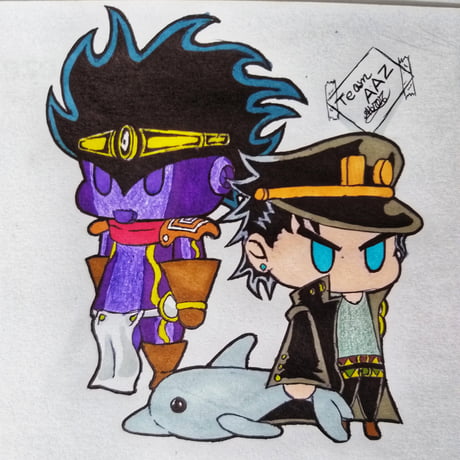 Jotaro Kujo and Star Platinum fanart . - 9GAG