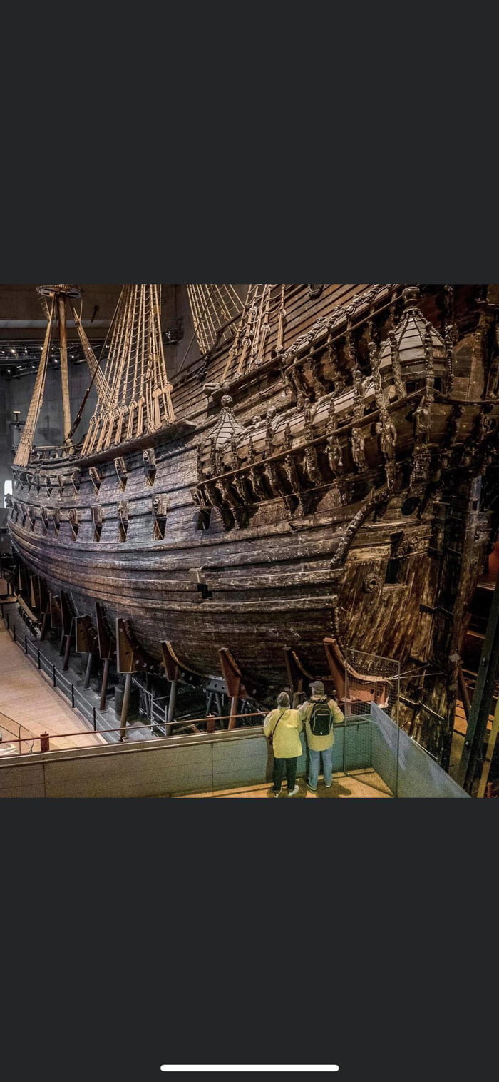 The Swedish warship Vasa. It sank in 1628 less than a mile into its
