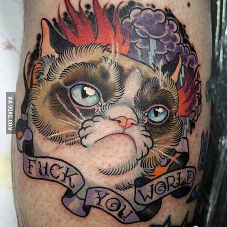 Grumpy tattoo you have there - 9GAG