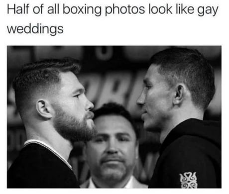 The officiant in the background really seals the deal